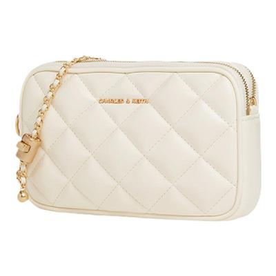 菱格链条单肩斜挎小方包女