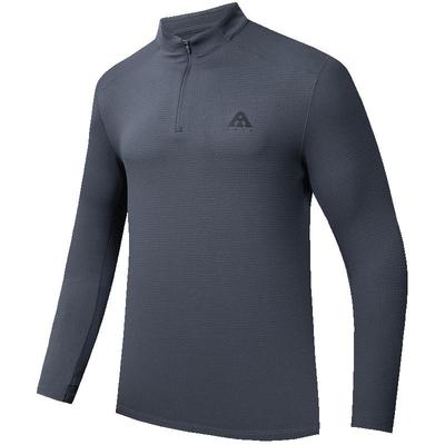 安踏男子立领长T徒步户外