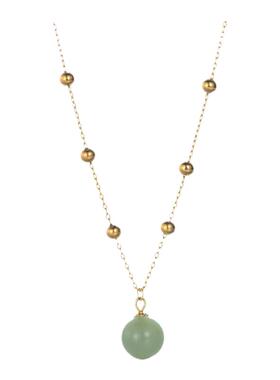 天然和田玉圆珠吊坠S925高级感纯银独特项链女锁骨链复古民族风