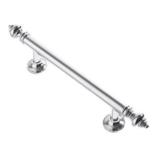 镀铬银色铜拉手法式亮面衣柜门长拉手圆形黄铜实心抽屉橱柜小把手