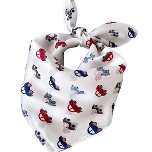 儿童丝巾婴儿小方巾宝春季春秋三角围巾护颈防风围脖纱巾男孩薄款