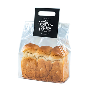 日式加厚切片卷边自封铁丝透明塑料吐司包装袋450克面包袋土司袋