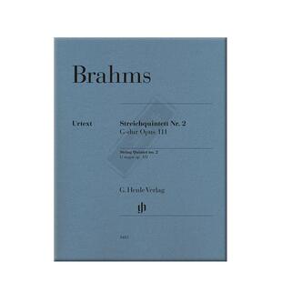 勃拉姆斯 第二弦乐五重奏 G大调op111 亨乐原版乐谱书 Brahms String Quintet no 2 G major HN1483
