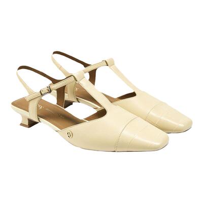 T字带凉鞋低跟包头凉鞋