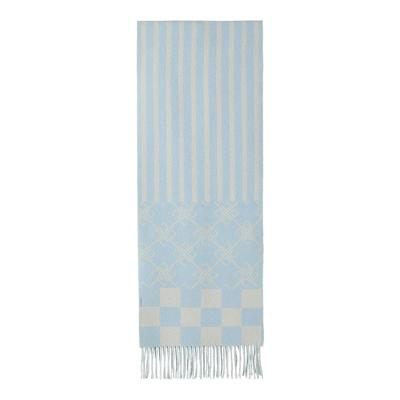 蓝色羊绒羊毛围巾2025新款女生冬