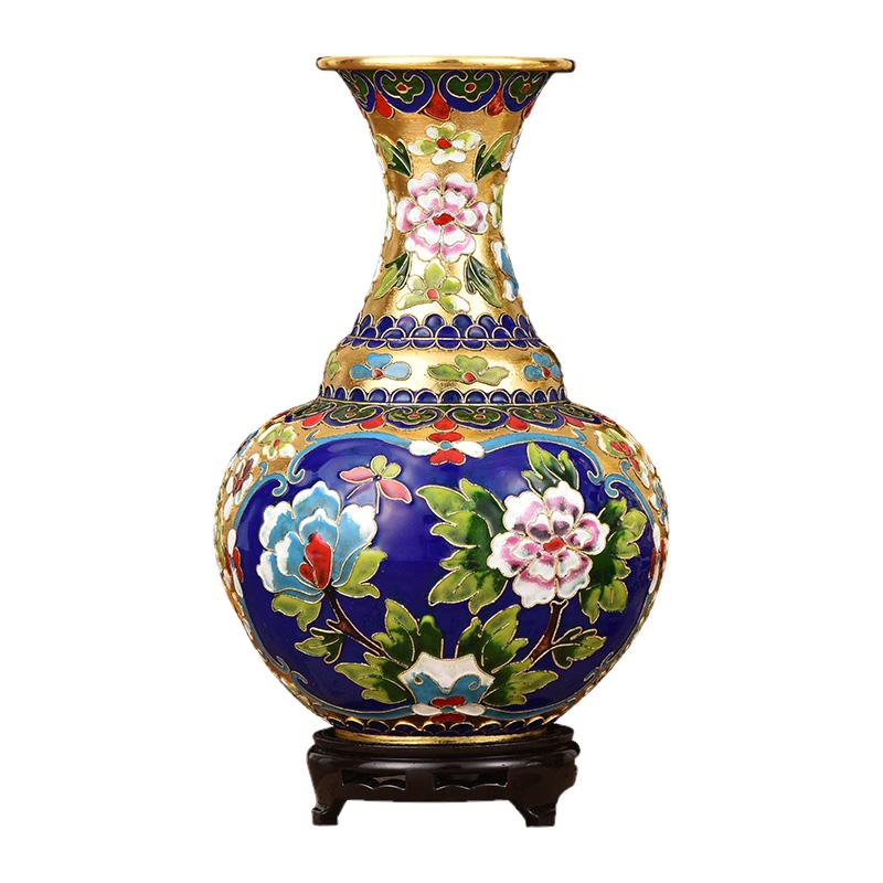 老北京正宗景泰蓝花瓶手工