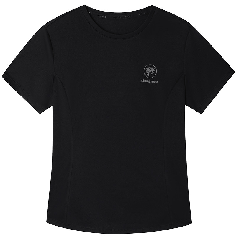 熊猫短袖速干t恤女2026夏季新款透气圆领休闲通勤运动户外上衣服