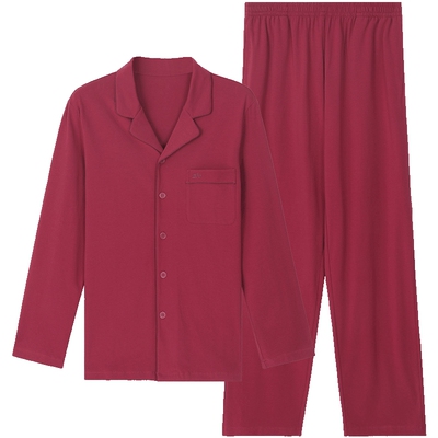 安莉芳旗下IVU本命年红色男士棉质抗静电家居服套装可外穿ULY0210