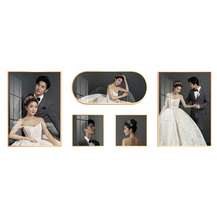 定制婚纱照相框挂墙客厅背景墙照片放大打印加相册结婚照挂画制作