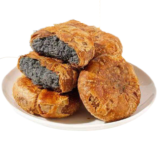 荞麦黑芝麻饼无蔗糖夹心馅饼中老年人加餐吃的下午茶传统糕点面包