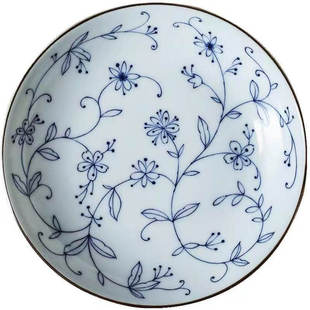 日本进口菜光峰 陶瓷餐盘日式平盘家用六寸七寸大圆盘创意水果盘