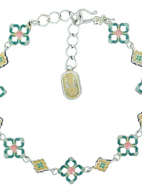 三个故事足银9999四叶草手链