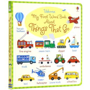 Usborne My First Word Book About Things That Go 尤斯伯恩 我的第一本关于交通工具 学校 农场 动物 食物 单词启蒙书 英文原版