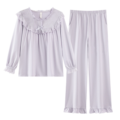 【自带胸垫】睡衣女士纯棉长袖