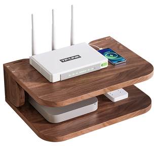 路由器上墙置物架家用光猫电视机顶盒放置架免打孔WiFi墙上固定器