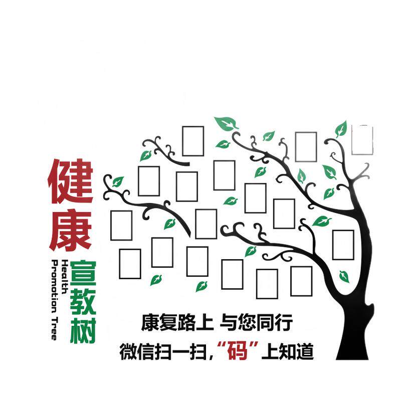 办公墙装饰文化关怀照片展示树医院科室健康宣传教育栏二维码新年