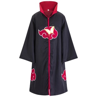 火影cos服晓组织赤砂之蝎cos服全套红云立领披风里衣假发忍者套装