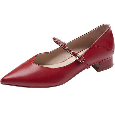 莱尔斯丹羊皮黑色玛丽珍单鞋女士