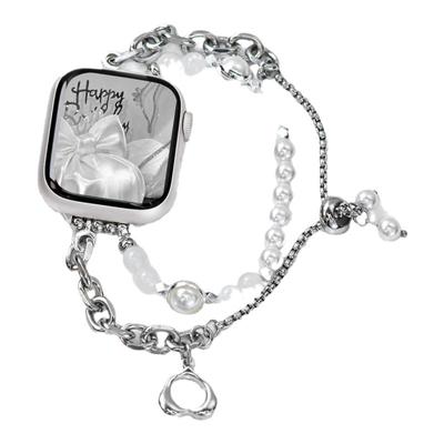 适用iwatch珍珠吊坠手链表带