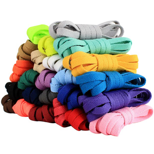 彩色鞋带篮球鞋男女帆布鞋绳运动小白鞋黑彩色鞋带扁平白色