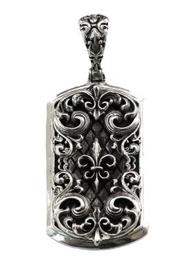 男女通用纯银军花吊坠