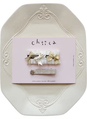 Little现货 Chiica SS26女宝原创手工侧边发饰蝴蝶结发夹百搭甜美