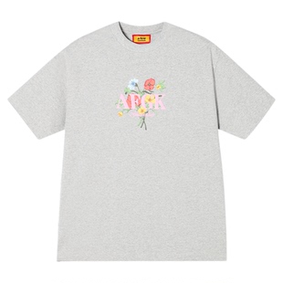 【马思唯同款】AFGK25SS国潮花束短袖T恤男女情侣装夏季美式体恤