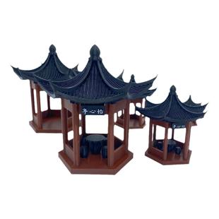 凉亭六角亭中式仿古建筑水陆缸古风亭台楼阁盆景摆件山水造景装饰