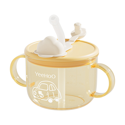 英氏儿童牛奶杯1一2 3岁以上奶瓶PPSU直饮喝水杯宝宝喝奶杯吸管杯