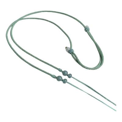 黄金锦鲤锁两头绳双孔绳翡翠玉坠