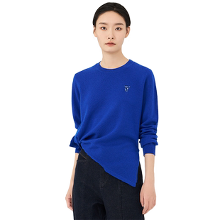 OTT【商场同款】秋季款纯羊毛圆领套头衫简约毛衣通勤女装