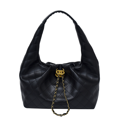 菱格链条包2025新款进口油蜡皮