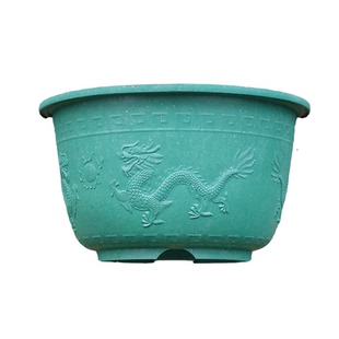 龙缸盆铝塑花盆特大加厚耐用圆形绿色家用绿植荷花盆花卉庭院种植