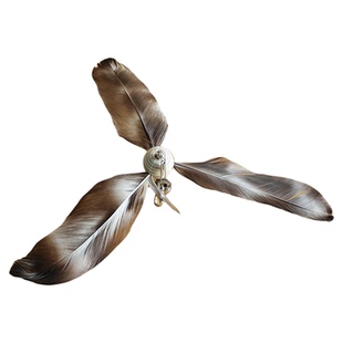 天然羽毛替换头仿生旋转风车羽毛带铃铛竹蜻蜓逗猫棒猫咪玩具用品