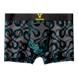 男士内裤网纱透气青年短裤裤头抑菌舒适性感轻奢中腰四角平角裤衩