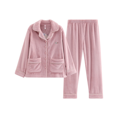 芬腾情侣睡衣秋冬季珊瑚绒套装