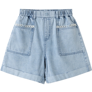 【商场同款】巴拉巴拉女童牛仔短裤中大童裤子夏季新款童装儿童薄