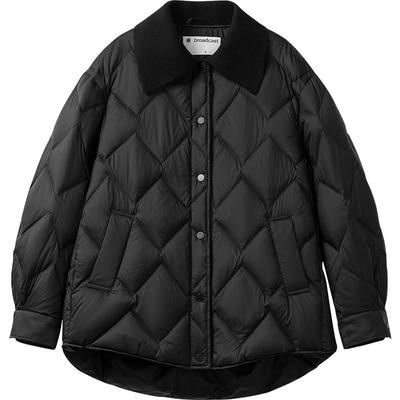 播冬季绗缝衬衫领轻薄短款羽绒服女气质宽松外套DDR4RD5124