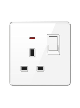 LED开关插座USB面板钢化玻璃白色