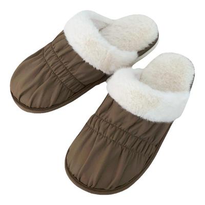 细细条时尚褶皱男士家居棉鞋