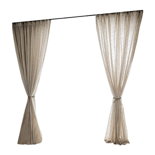 日式侘寂风亚麻窗帘透光不透人中式宋式美学禅意棉麻窗纱窗帘布料