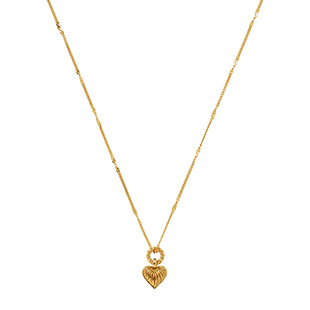 Missoma芭比迷你脊纹爱心项链轻奢小众女士新款高级感配饰送女友