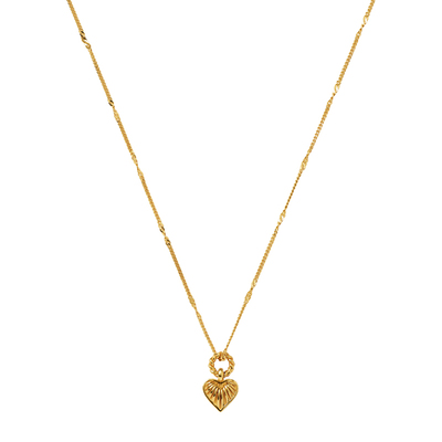 Missoma芭比迷你脊纹爱心项链轻奢小众女士新款高级感配饰送女友