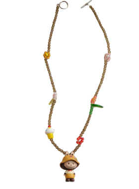 ins少女可爱咖啡师拉布布项链