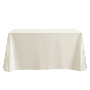 白色桌布轻奢高级感生日甜品台酒店西餐厅缎面长方形会议台布定制