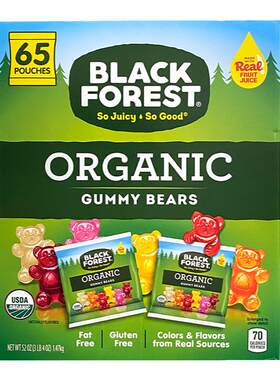 美国直邮 Black Forest黑森林小熊水果软糖零食QQ糖1.47kg 65小包