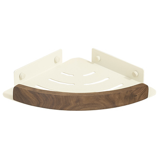 美拉德胡桃木卫生间置物架浴室厕所三角架洗手间墙角收纳架免打孔