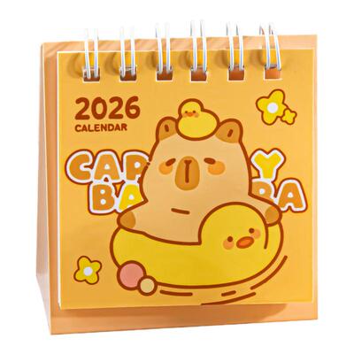 卡皮巴拉迷你小台历2026年新款办公室桌面日历摆件小学生定制批发