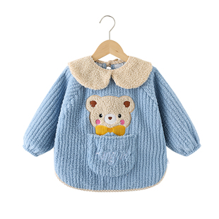 宝宝连体衣爬爬服罩衣秋冬婴儿爬行服学爬衣哈衣儿童防水防脏爬服