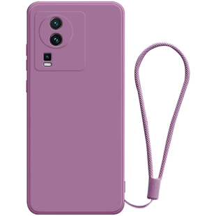 适用于iqooneo7手机壳竞速版防摔IQOONEO7se新款液态硅胶女款樱花紫手绳5g保护套简约男纯色2024新色外壳